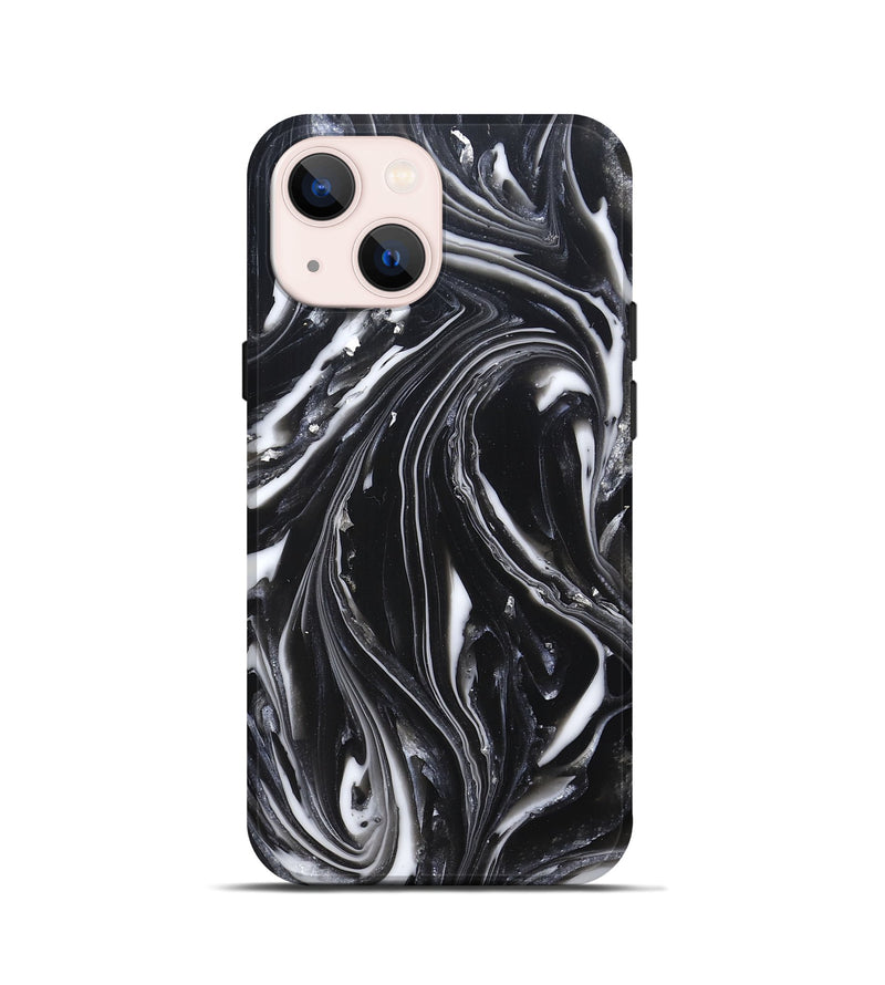 iPhone 13 mini ResinArt Live Edge Phone Case - Meghann (Black & White, 820728)
