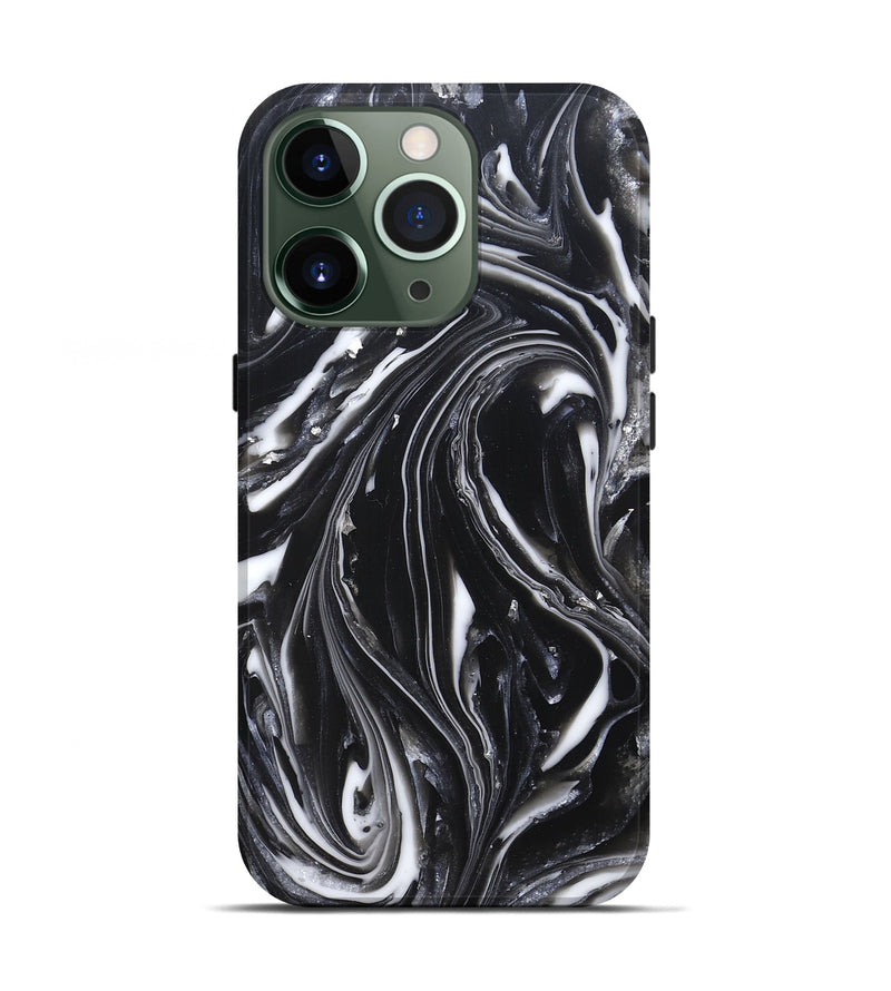 iPhone 13 Pro ResinArt Live Edge Phone Case - Meghann (Black & White, 820728)