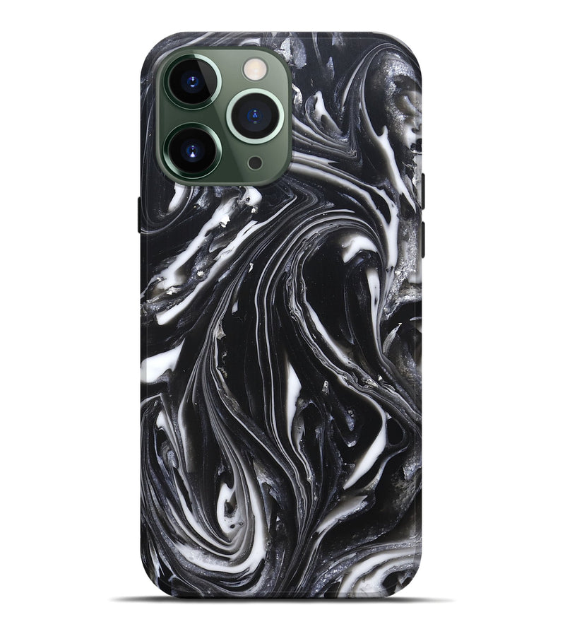 iPhone 13 Pro Max ResinArt Live Edge Phone Case - Meghann (Black & White, 820728)