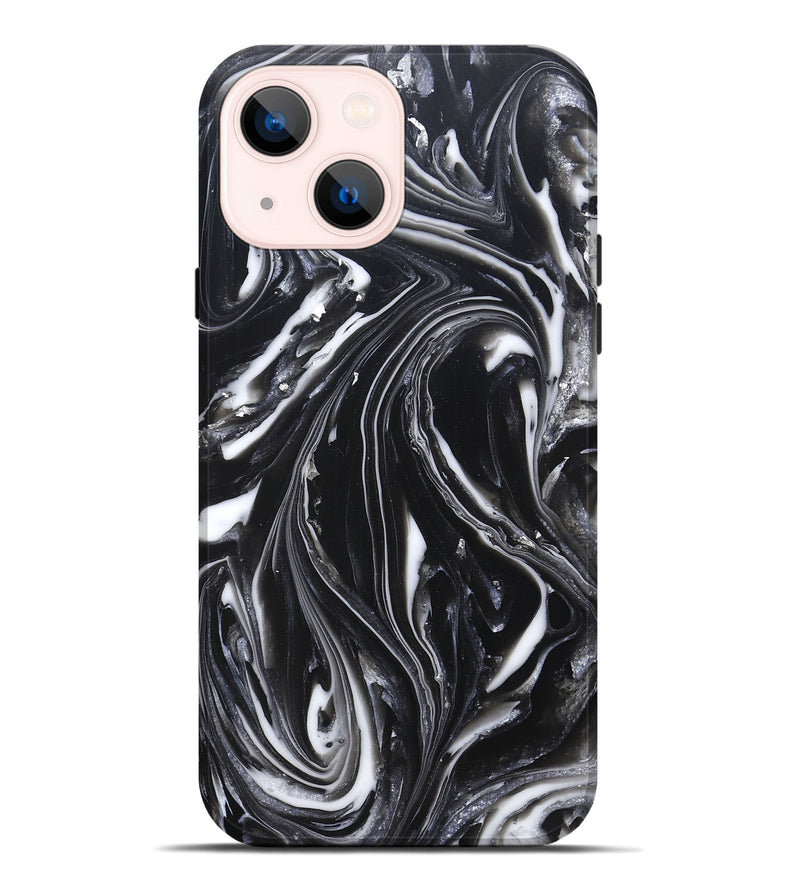 iPhone 14 Plus ResinArt Live Edge Phone Case - Meghann (Black & White, 820728)