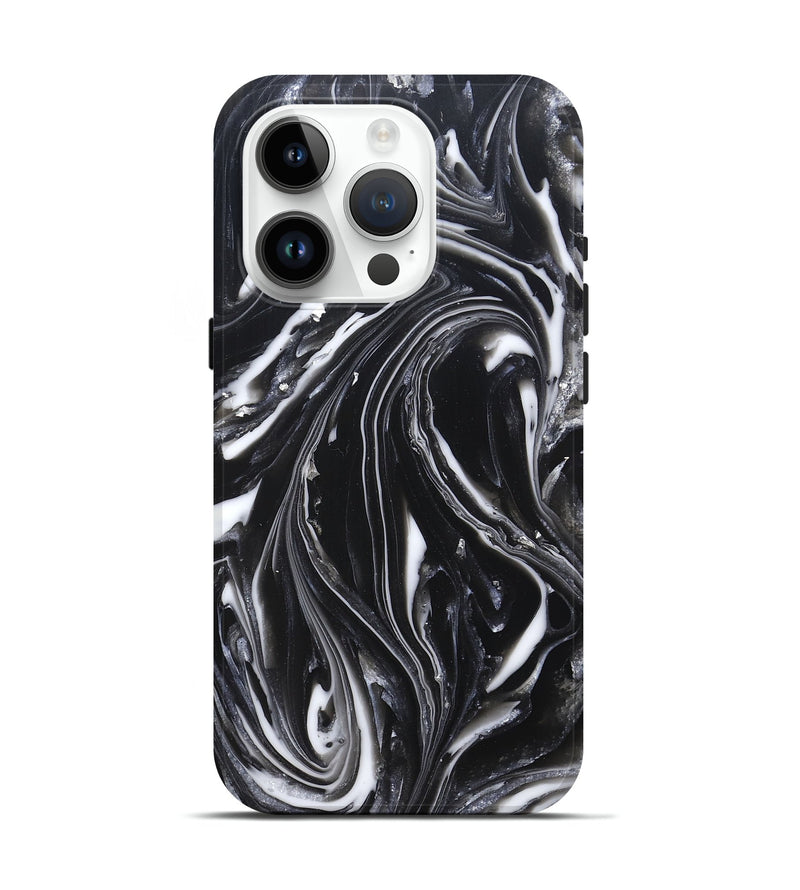 iPhone 15 Pro ResinArt Live Edge Phone Case - Meghann (Black & White, 820728)