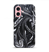 iPhone 16 ResinArt Live Edge Phone Case - Meghann (Black & White, 820728)