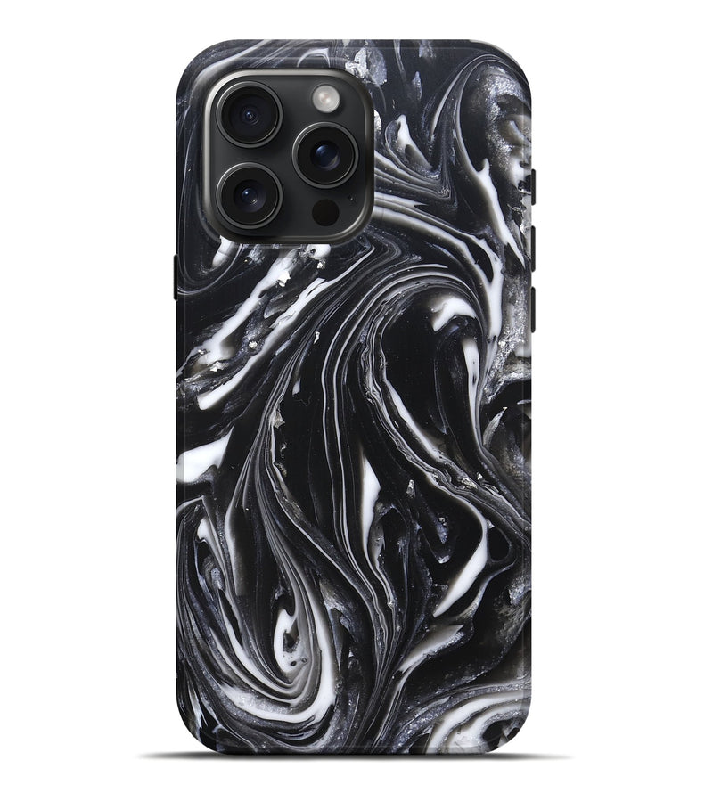 iPhone 16 Pro Max ResinArt Live Edge Phone Case - Meghann (Black & White, 820728)
