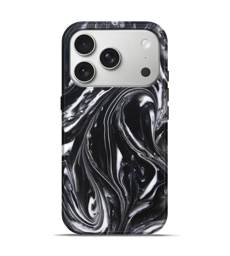iPhone 17 Pro ResinArt Live Edge Phone Case - Meghann (Black & White, 820728)