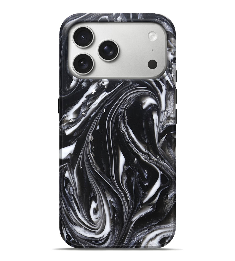 iPhone 17 Pro Max ResinArt Live Edge Phone Case - Meghann (Black & White, 820728)