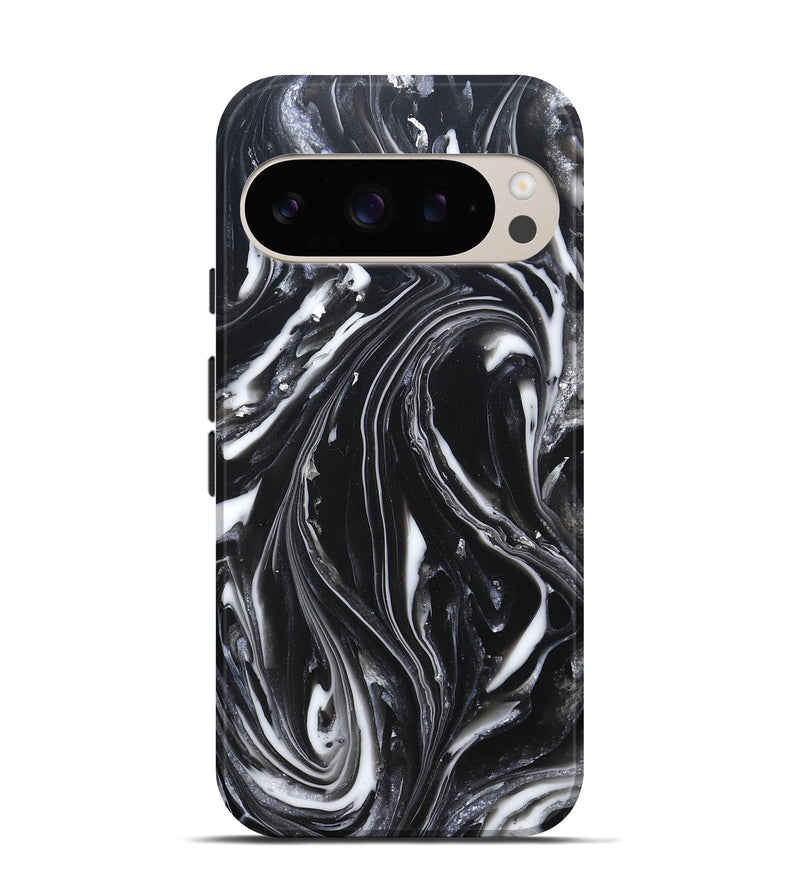 Pixel 10 ResinArt Live Edge Phone Case - Meghann (Black & White, 820728)