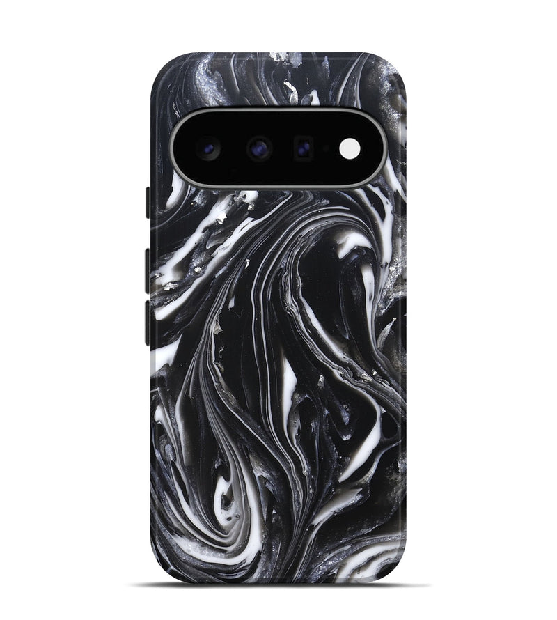 Pixel 11 ResinArt Live Edge Phone Case - Meghann (Black & White, 820728)