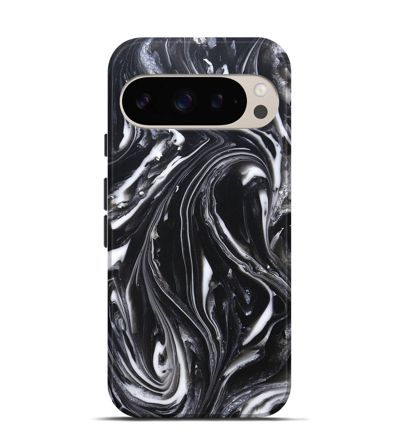 Pixel 9 Pro ResinArt Live Edge Phone Case - Meghann (Black & White, 820728)