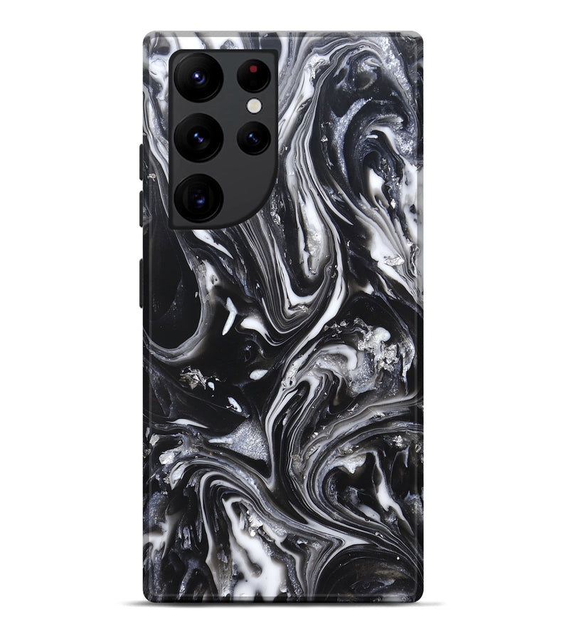 Galaxy S22 Ultra ResinArt Live Edge Phone Case - Araya (Black & White, 820730)