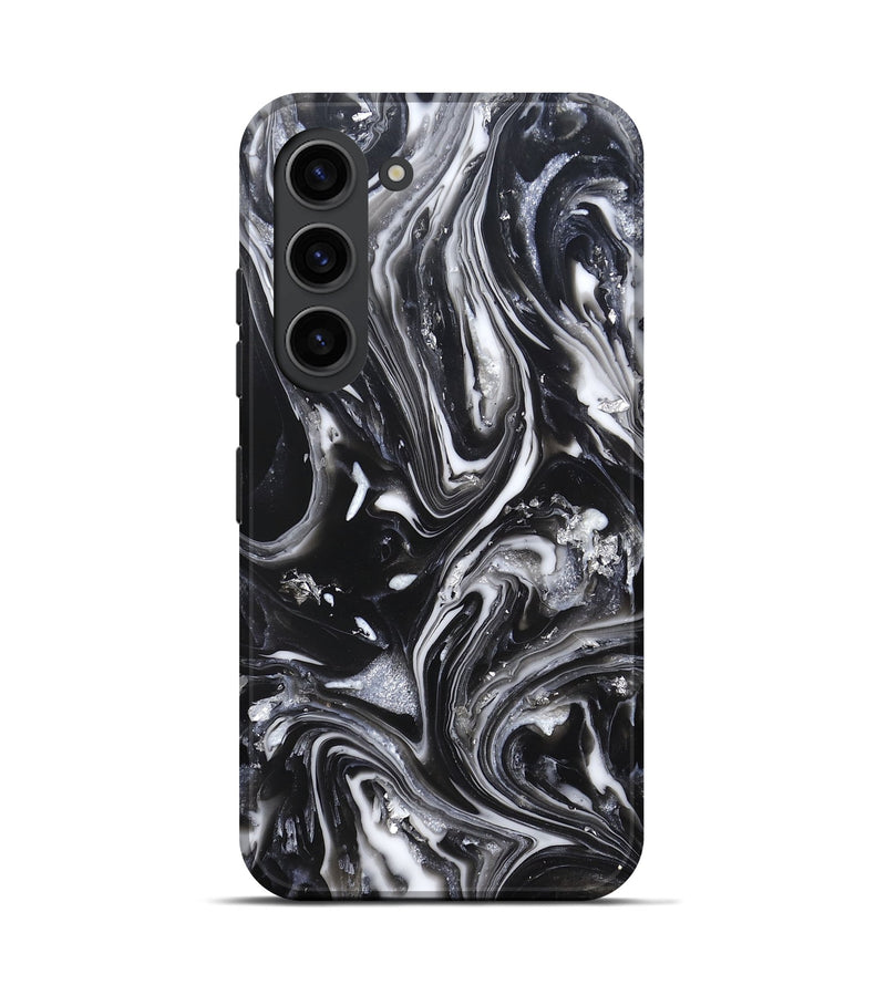 Galaxy S23 ResinArt Live Edge Phone Case - Araya (Black & White, 820730)