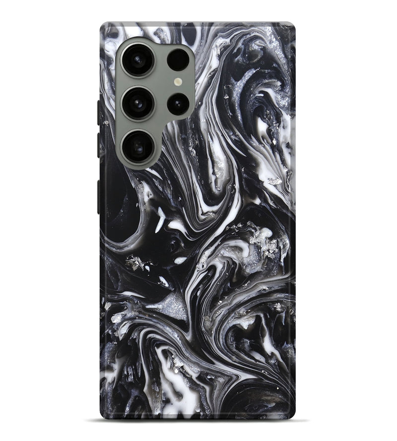 Galaxy S24 Ultra ResinArt Live Edge Phone Case - Araya (Black & White, 820730)