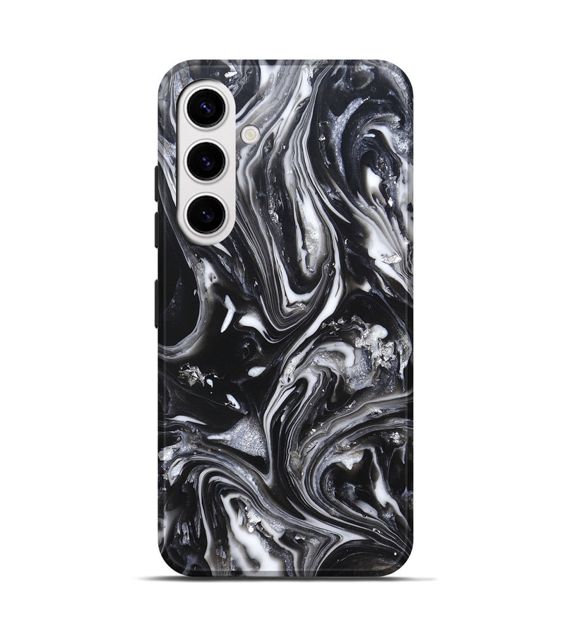 Galaxy S25 ResinArt Live Edge Phone Case - Araya (Black & White, 820730)