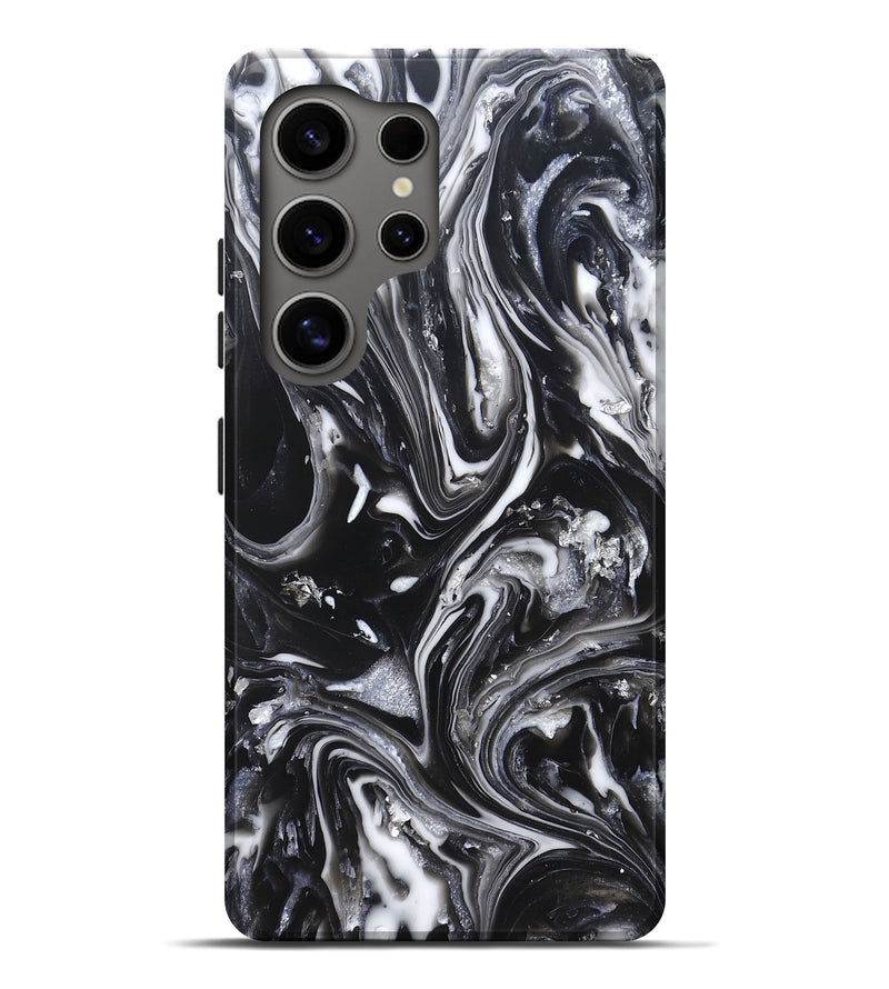 Galaxy S25 Ultra ResinArt Live Edge Phone Case - Araya (Black & White, 820730)