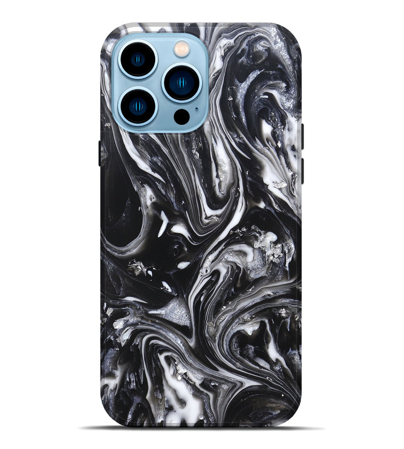 iPhone 14 Pro Max ResinArt Live Edge Phone Case - Araya (Black & White, 820730)