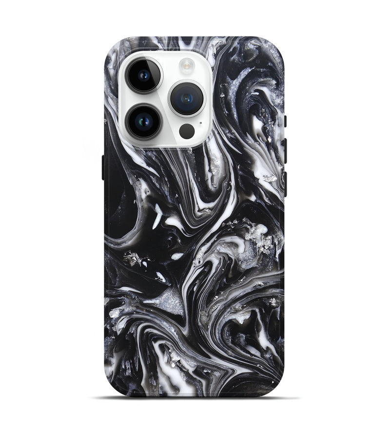 iPhone 15 Pro ResinArt Live Edge Phone Case - Araya (Black & White, 820730)