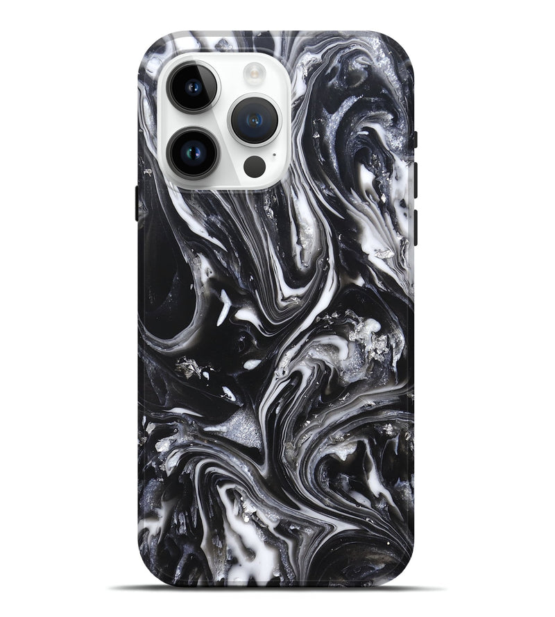 iPhone 15 Pro Max ResinArt Live Edge Phone Case - Araya (Black & White, 820730)