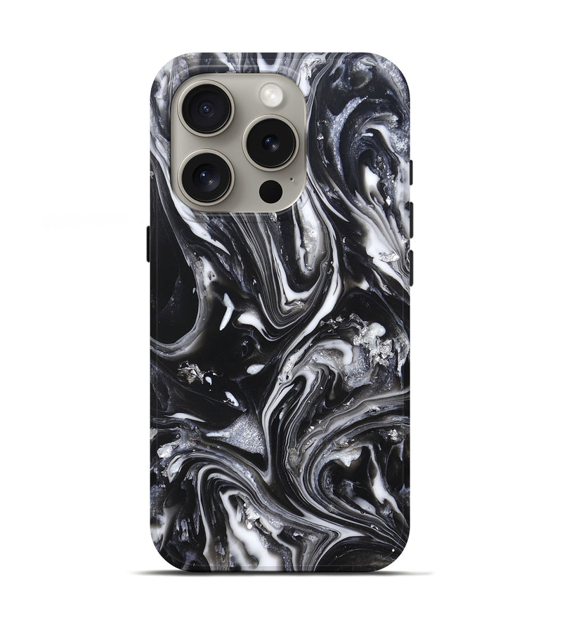 iPhone 16 Pro ResinArt Live Edge Phone Case - Araya (Black & White, 820730)