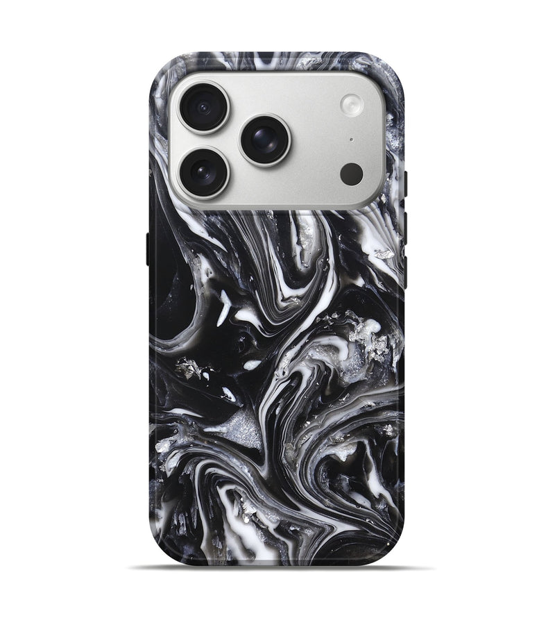 iPhone 17 Pro ResinArt Live Edge Phone Case - Araya (Black & White, 820730)