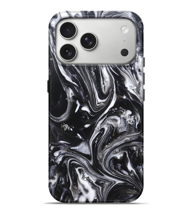 iPhone 17 Pro Max ResinArt Live Edge Phone Case - Araya (Black & White, 820730)