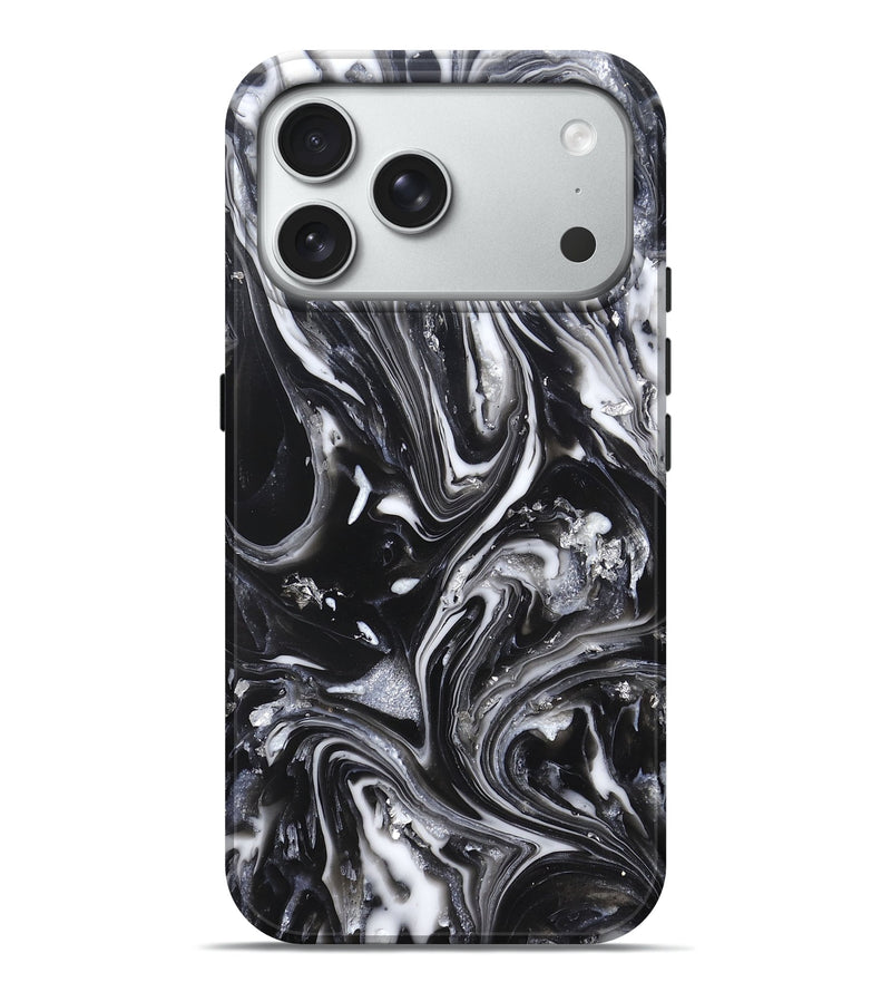 iPhone 18 Pro Max ResinArt Live Edge Phone Case - Araya (Black & White, 820730)