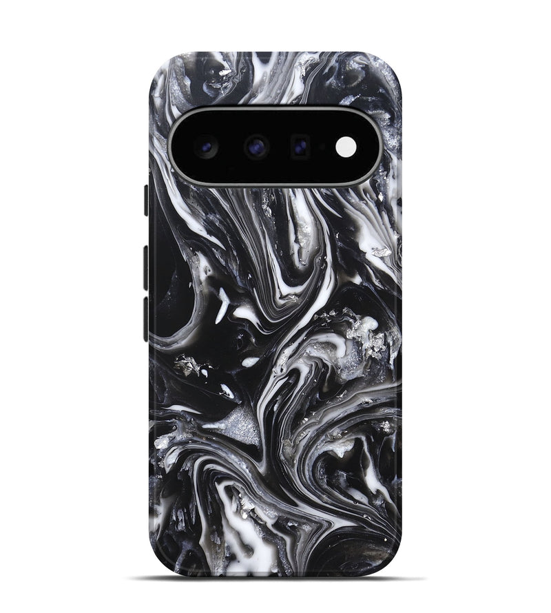 Pixel 11 ResinArt Live Edge Phone Case - Araya (Black & White, 820730)