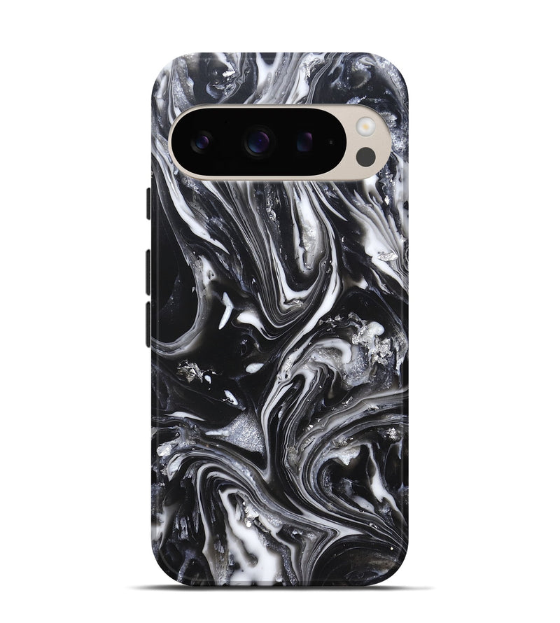 Pixel 9 Pro ResinArt Live Edge Phone Case - Araya (Black & White, 820730)