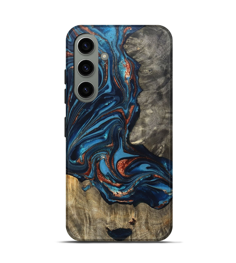 Galaxy S24 Wood Live Edge Phone Case - Todd (Teal & Gold, 820731)