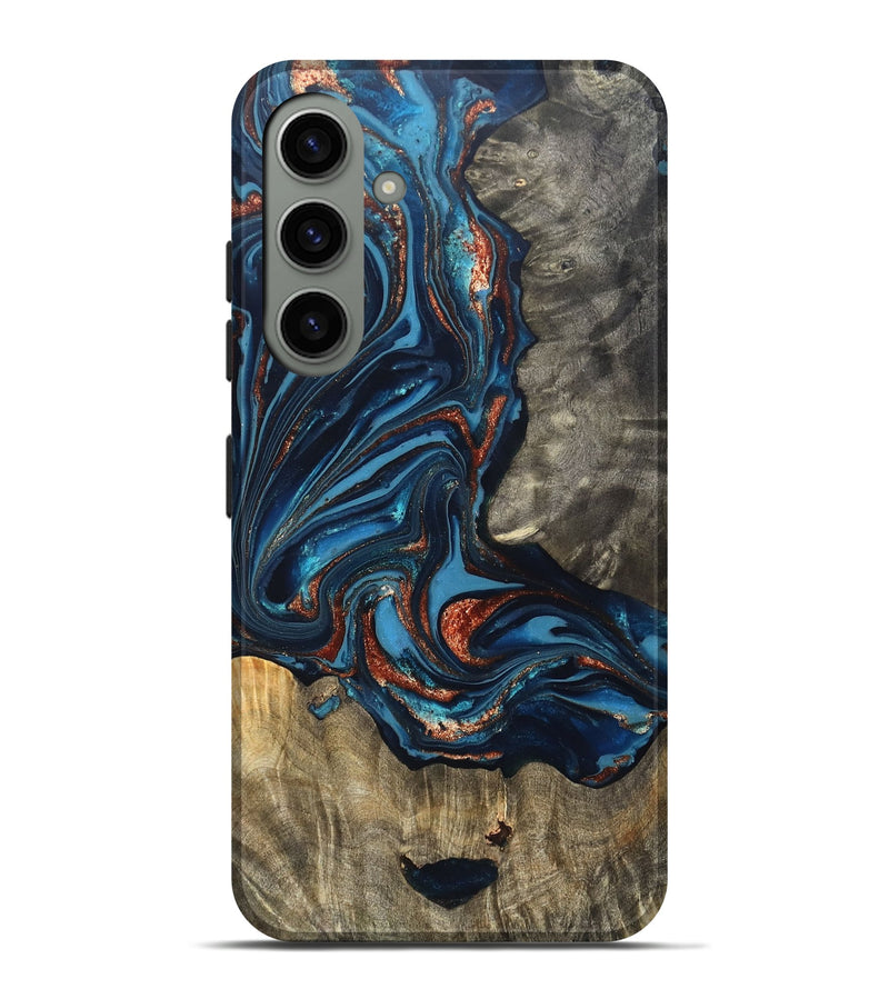Galaxy S24 Plus Wood Live Edge Phone Case - Todd (Teal & Gold, 820731)