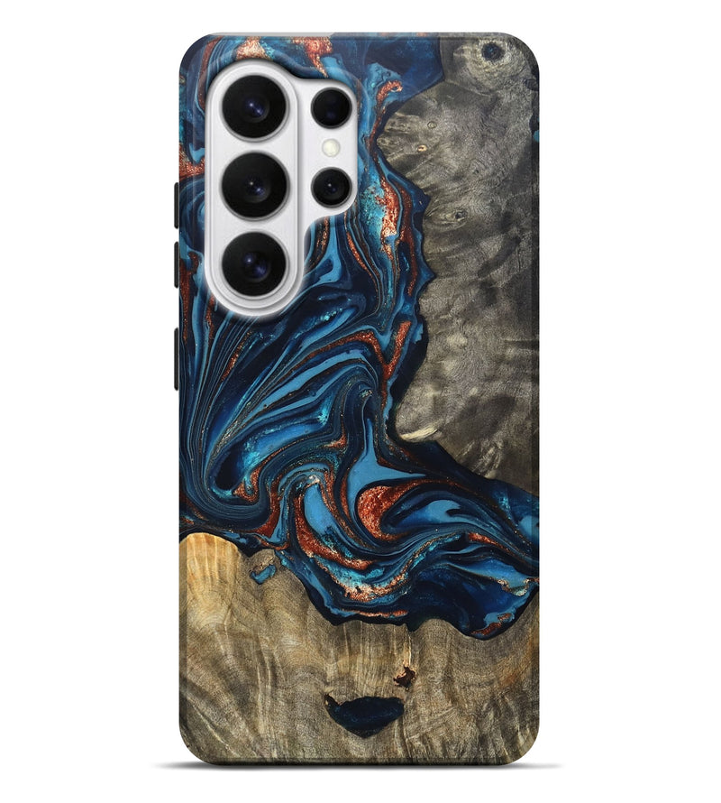 Galaxy S26 Ultra Wood Live Edge Phone Case - Todd (Teal & Gold, 820731)