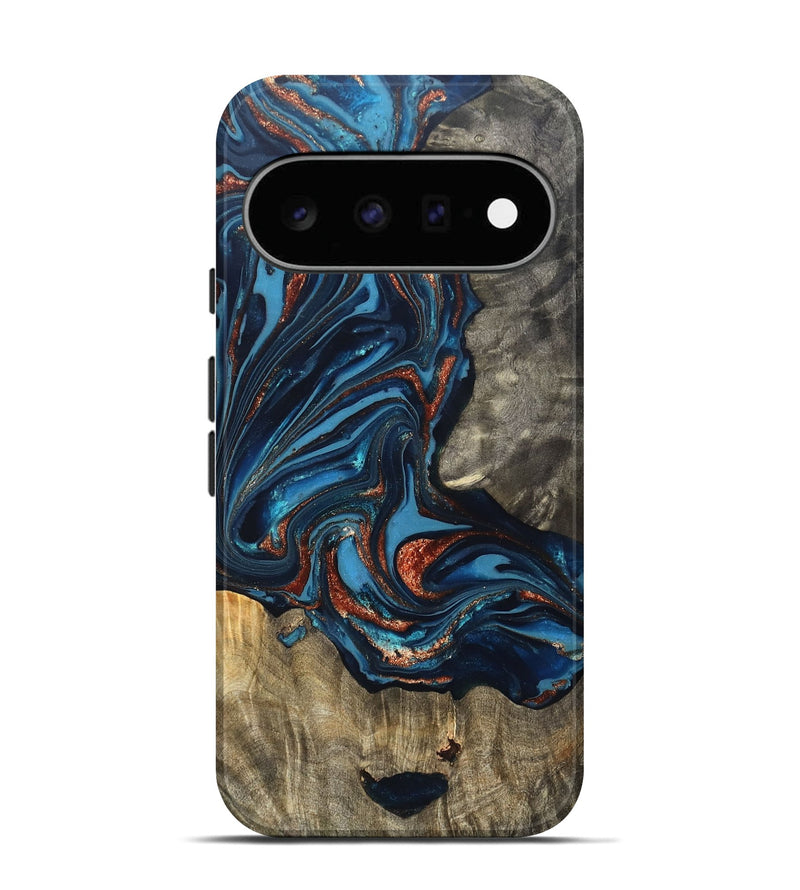 Pixel 11 Wood Live Edge Phone Case - Todd (Teal & Gold, 820731)