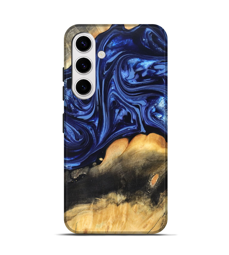 Galaxy S25 Wood Live Edge Phone Case - Emir (Blue, 820733)