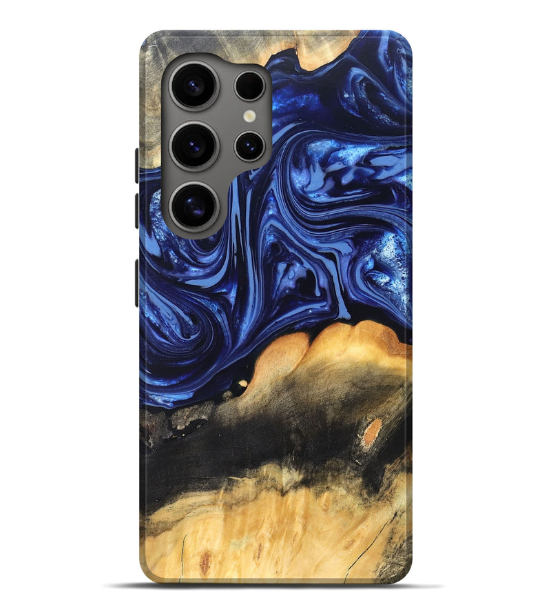 Galaxy S25 Ultra Wood Live Edge Phone Case - Emir (Blue, 820733)