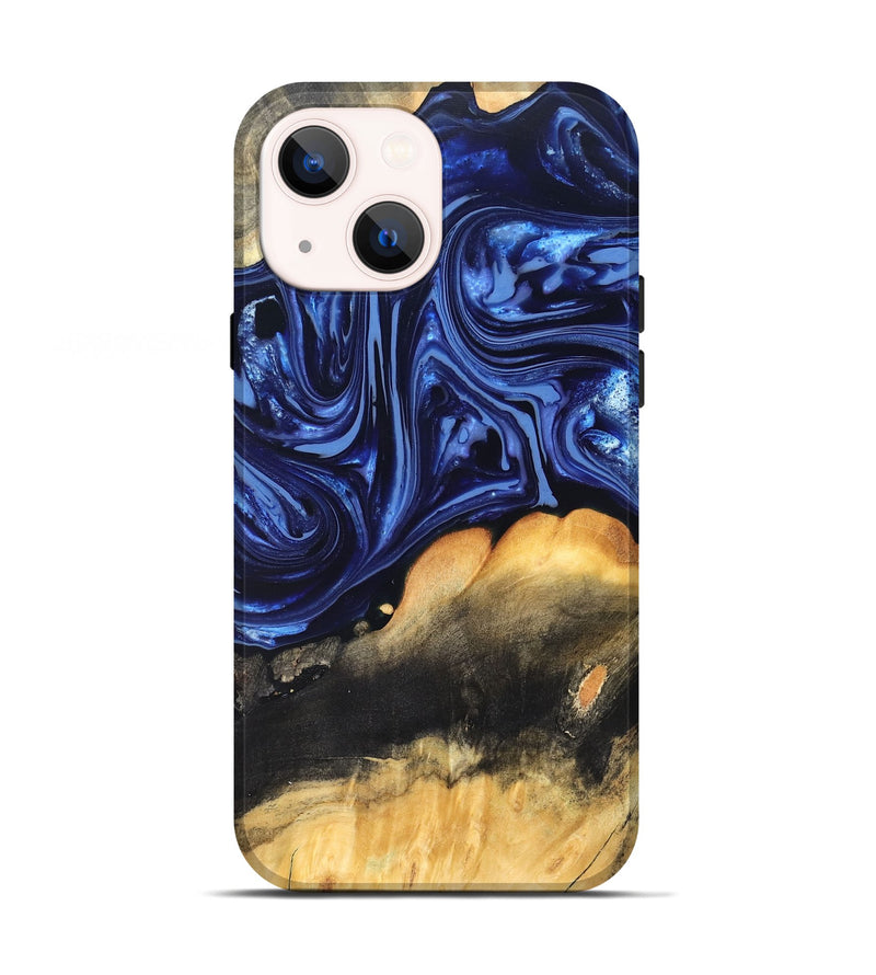 iPhone 13 Wood Live Edge Phone Case - Emir (Blue, 820733)