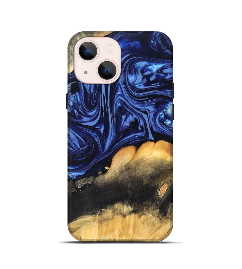 iPhone 13 mini Wood Live Edge Phone Case - Emir (Blue, 820733)