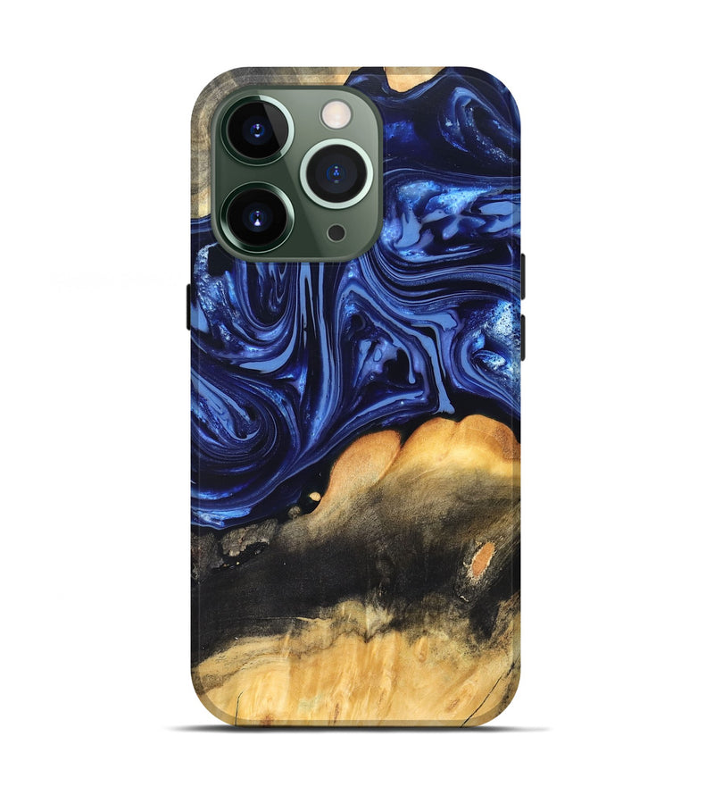 iPhone 13 Pro Wood Live Edge Phone Case - Emir (Blue, 820733)