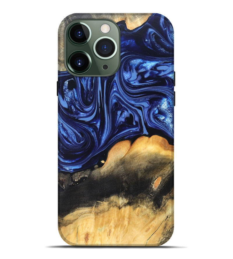 iPhone 13 Pro Max Wood Live Edge Phone Case - Emir (Blue, 820733)