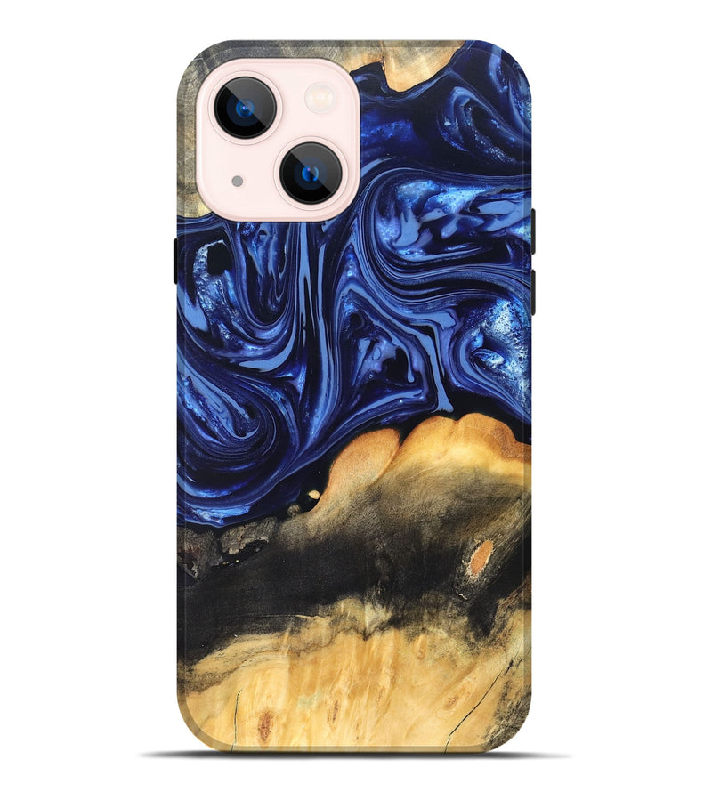 iPhone 14 Plus Wood Live Edge Phone Case - Emir (Blue, 820733)