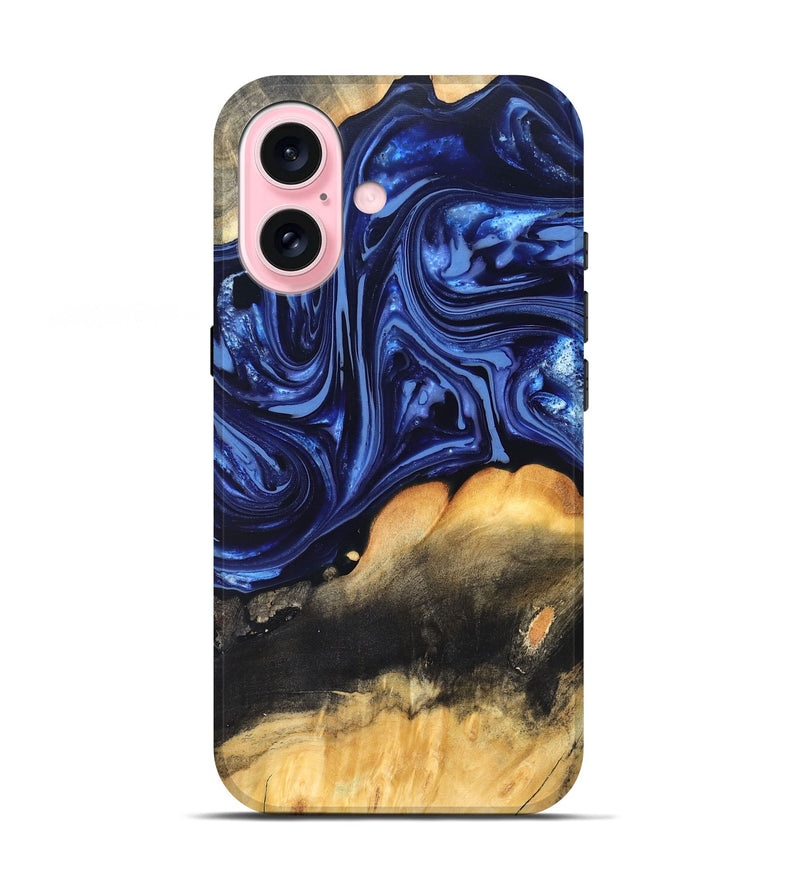 iPhone 17 Wood Live Edge Phone Case - Emir (Blue, 820733)