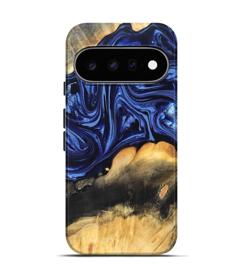 Pixel 11 Pro Wood Live Edge Phone Case - Emir (Blue, 820733)