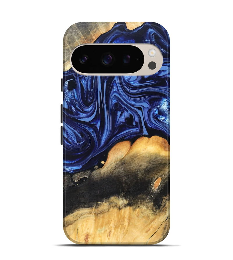 Pixel 9 Wood Live Edge Phone Case - Emir (Blue, 820733)