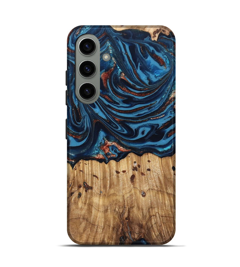 Galaxy S24 Wood Live Edge Phone Case - Ayleen (Teal & Gold, 820735)