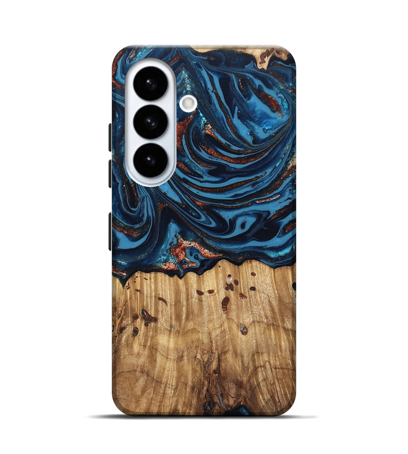 Galaxy S26 Wood Live Edge Phone Case - Ayleen (Teal & Gold, 820735)