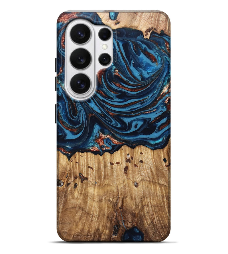 Galaxy S26 Ultra Wood Live Edge Phone Case - Ayleen (Teal & Gold, 820735)