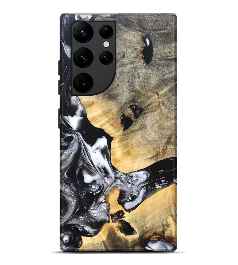 Galaxy S22 Ultra Wood Live Edge Phone Case - Belen (Black & White, 820738)