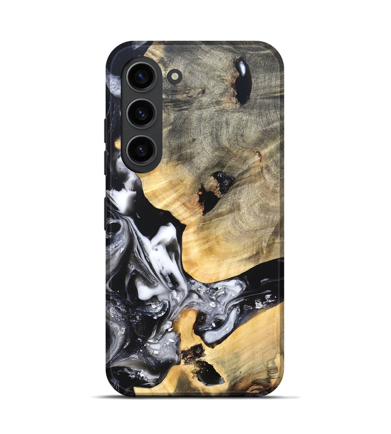 Galaxy S23 Wood Live Edge Phone Case - Belen (Black & White, 820738)