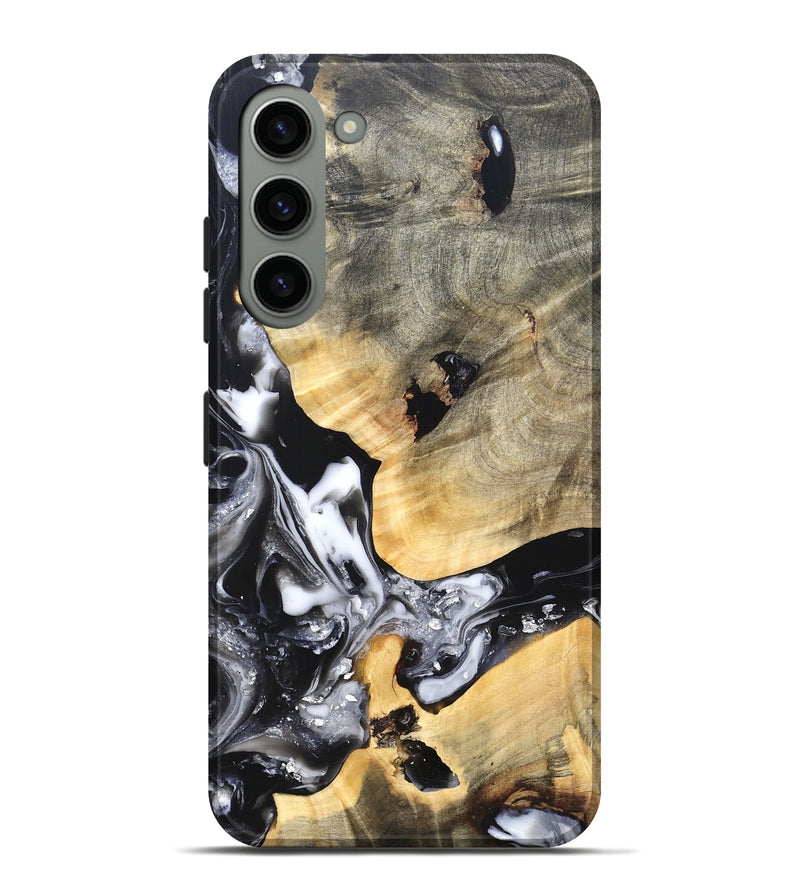 Galaxy S23 Plus Wood Live Edge Phone Case - Belen (Black & White, 820738)