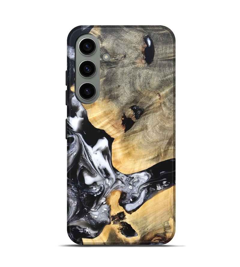 Galaxy S24 Wood Live Edge Phone Case - Belen (Black & White, 820738)