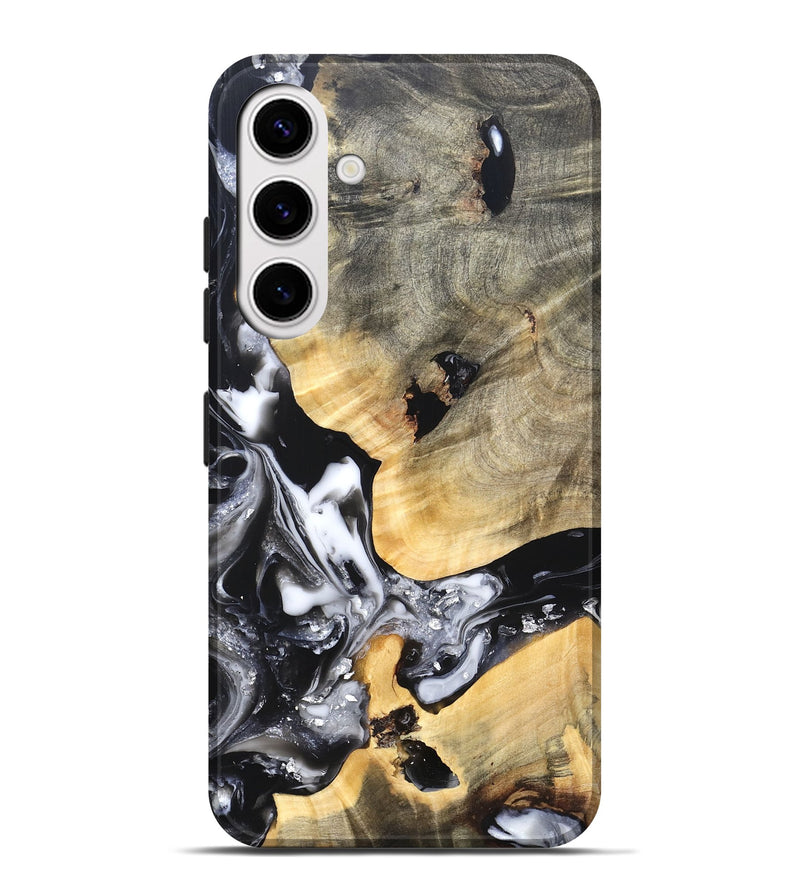 Galaxy S25 Plus Wood Live Edge Phone Case - Belen (Black & White, 820738)