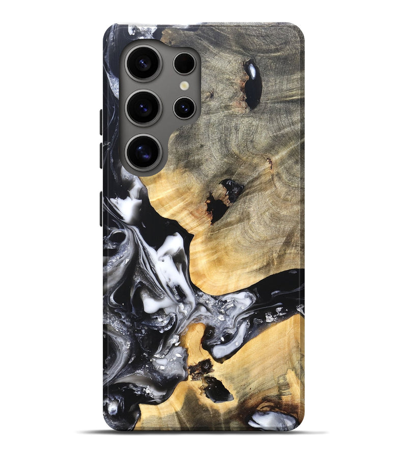 Galaxy S25 Ultra Wood Live Edge Phone Case - Belen (Black & White, 820738)