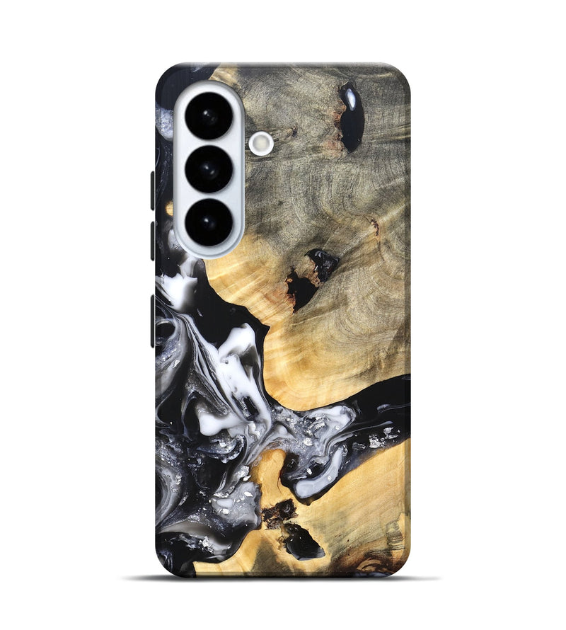 Galaxy S26 Wood Live Edge Phone Case - Belen (Black & White, 820738)